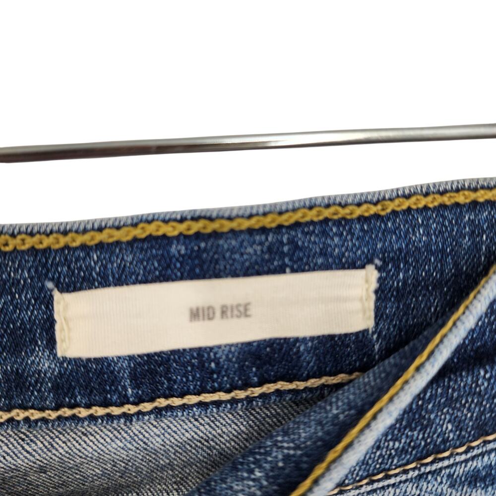 Nili Lotan Classic Medium Wash Distressed Mid Rise Stretch Skinny Jeans Size 28 - Picture 3 of 7